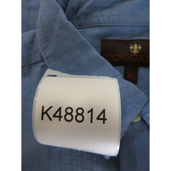 Toscano Shirt XL Silk Button Up Check Camp Pocket Breathable Collared - Picture 10 of 10